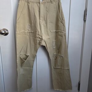 POL Women's Tan Distressed Lightweight Jeans